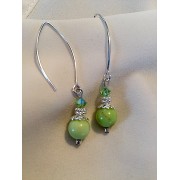 341 boucles d'oreilles turquoises vertes argent sterling